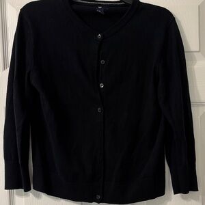 GAP Women's Classic 3/4 Length Sleeve Black Cardigan